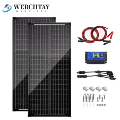 Werchtay 240W Watt 12Volt Mono Solar Panel Kit Battery Charger Caravan Shed RV