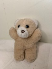 Vintage Teddy Bear Tan White 6" Black Eyes Brown Nose