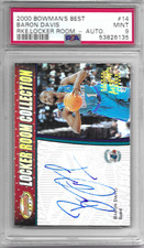 PSA 9 MINT 2000-01 BOWMAN'S BEST ROOKIE LOCKER ROOM COLLECTION BARON DAVIS AUTO