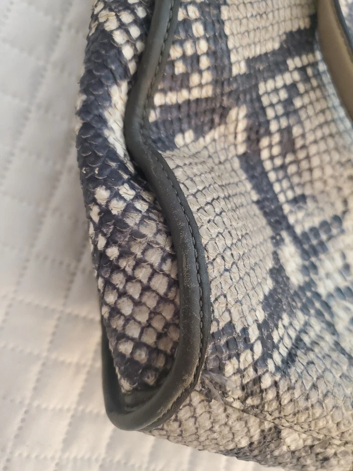 Coach Madison Smythe Gray Snake Python Leather Satchel Bag Purse 32682 - Image 4 of 4