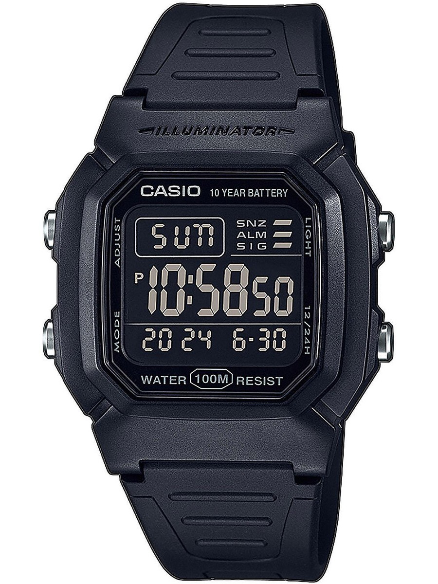 Casio Collection W-800H-1AVES 36 mm Schwarzes Kunstharz Gehäuse