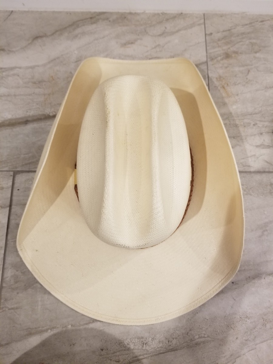 Vintage Stetson JBS Shantung Panama Tan 10X Used Cowboy Hat Sz 56