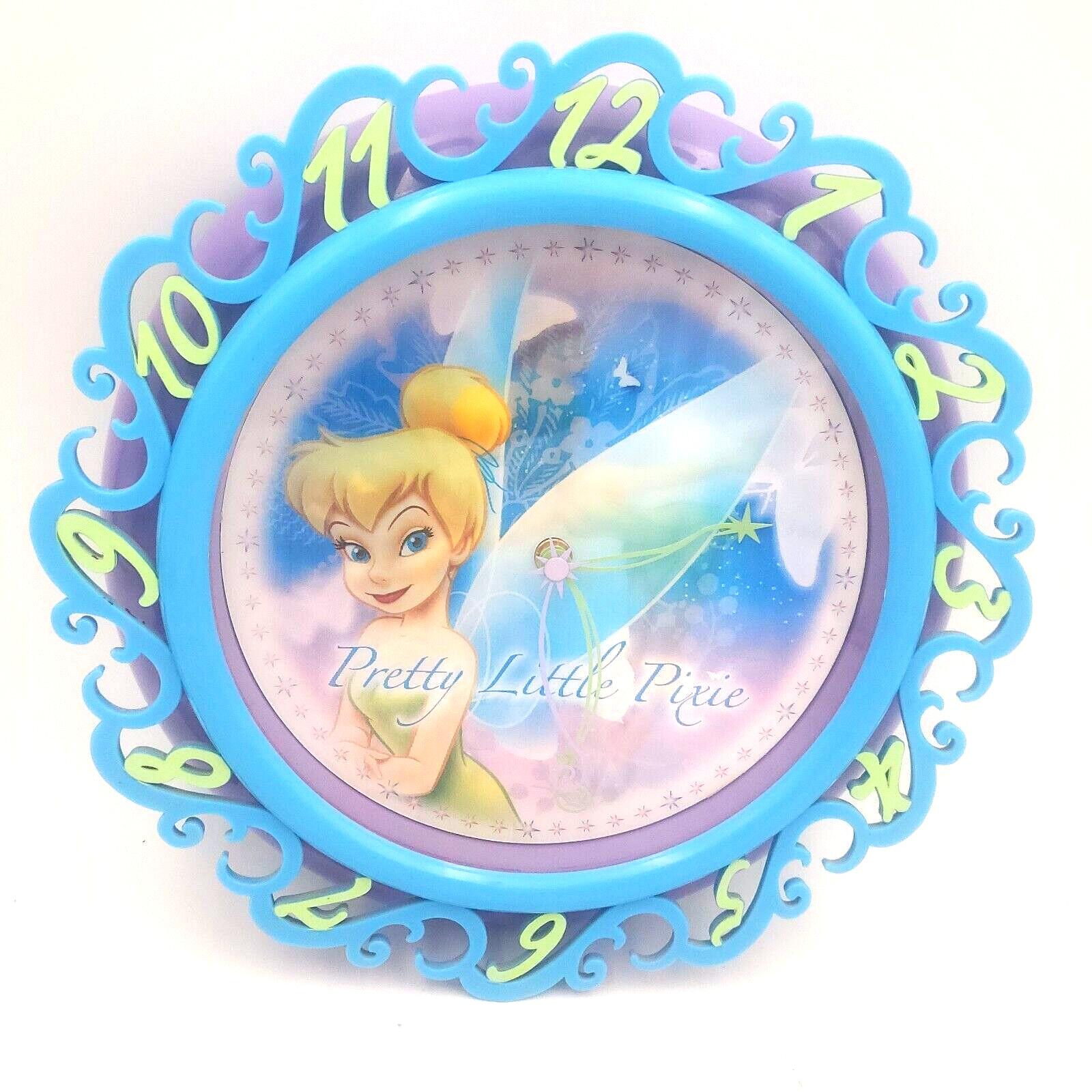 DISNEY TINKERBELL HOLOGRAPHIC WALL CLOCK  The Magic Touch & Pretty Little Pixie