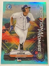 2021 Bowman Riley Greene Positional Promise Aqua Refractor /125 Tigers (Mint)