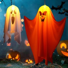 Halloween Decoration Outdoor Decor Hanging Ghost LED Lighted Glowing Scary Props