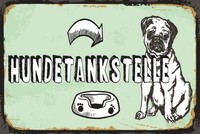 Blechschild 12X18 Cm Hundetankstelle Deko Geschenk Schild
