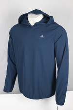 NWT Adidas Men s Woven Pullover Hoodie Lightweight Navy Blue Medium