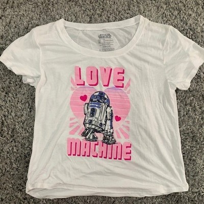 Star Wars Fifth Sun Womens R2-D2 Love Machine Graphic Tee White M Scoop Neck