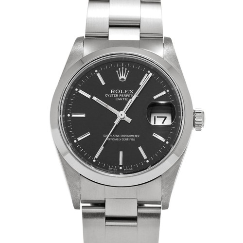 ROLEX Oyster Perpetual Date 15200 black WATCH 728609