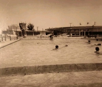 1950s Photo Miami Beach FL Motel Pool Las Vegas Sportland Arcade Fried Chicken
