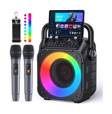 CYY K9M Karaoke Machine Bluetooth Speaker with Dual Mics  Lights