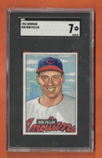 Bob Feller #30 1951 Bowman Baseball Card Graded SGC 84 7