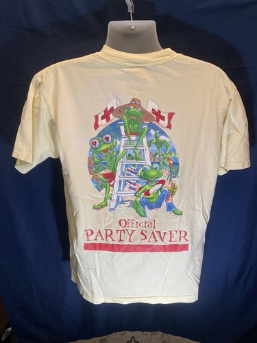 Vintage Y2K Senior Frogs Cozumel “Official Party Savior” Tee Shirt