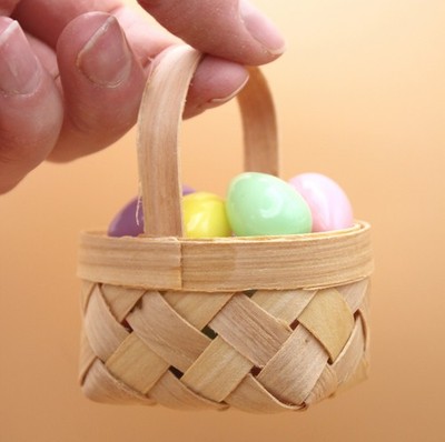 Baskets 6Pk Miniature Basket 1:6 scale for Dollhouse Picnic, Easter Eggs, Candy
