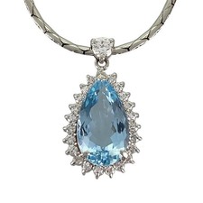 Necklace Platinum Aquamarine Diamond Diamond