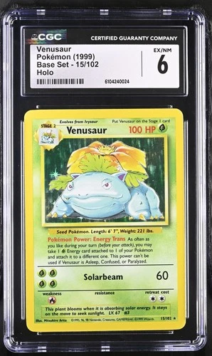 PSA CGC 6 Venusaur 15/102 1999 Base Set Holo Rare Pokemon Card