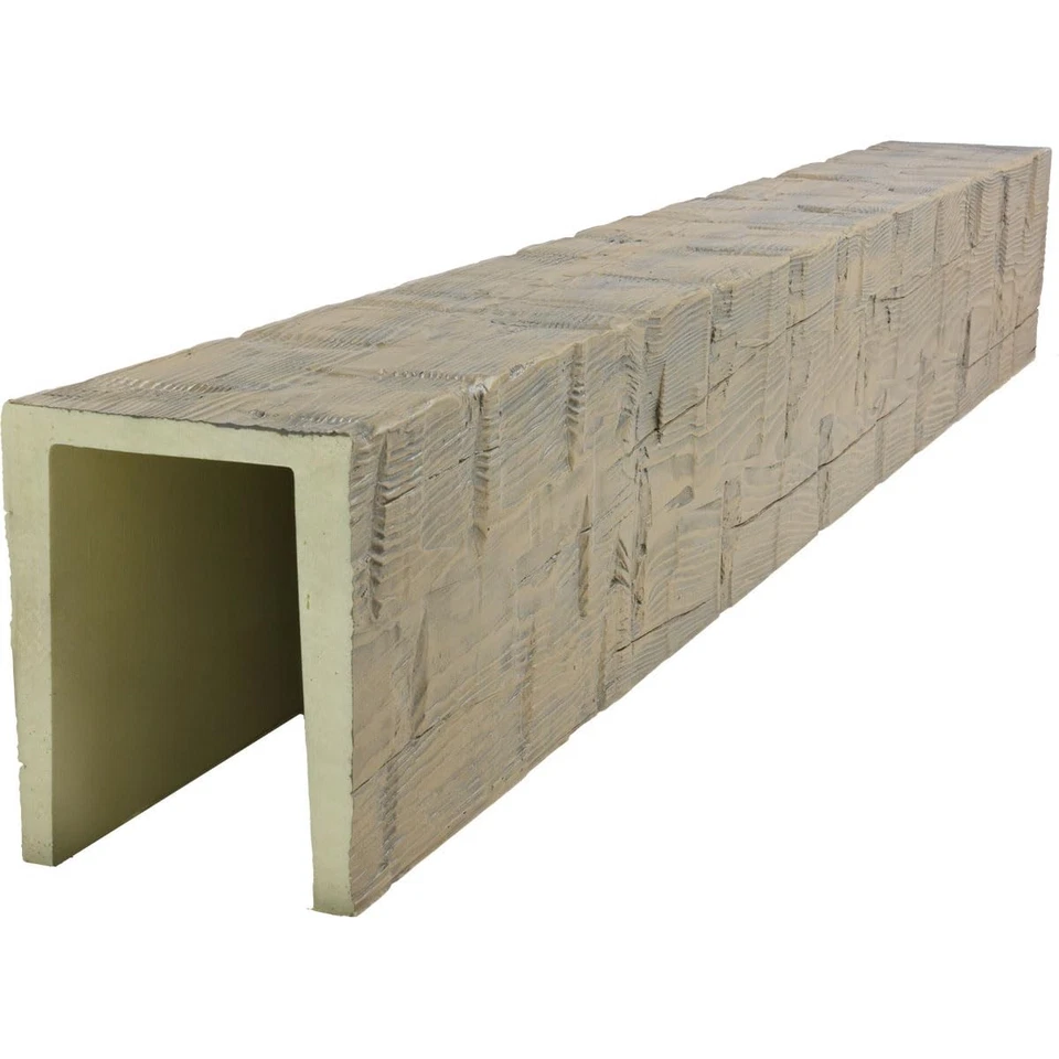 Viga de madeira sintética corte machado recuperado Heritage madeira, 3 lados (U-Beam), 3 1/2"W... - Imagem 3 de 4