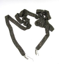 VTG 100" Iridescent Seed Bead Belt Sash Trim Art Deco Flapper Embellishment