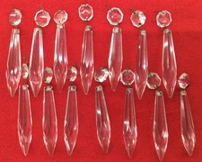 Vintage Faceted Crystal Prism for Chandelier 4" Replacements. Lot Of 14 
