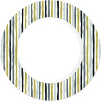 Duni Pappteller Bio Weiß Stripes Schwarz Gold Ø 22 Cm - 10 StüCk Einwegteller