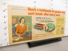 newspaper ad 1953 GLEEM toothpaste dental hygiene secretary typewriter GL-70