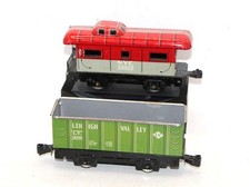 2pc Lot Marx Tinplate Marx Lehigh Valley 28500 Gondola NYC 20102 Caboose O
