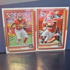 Donruss Optic 2 Card Lot Kansas City Chiefs Isiah Pacheco Jamaal Charles