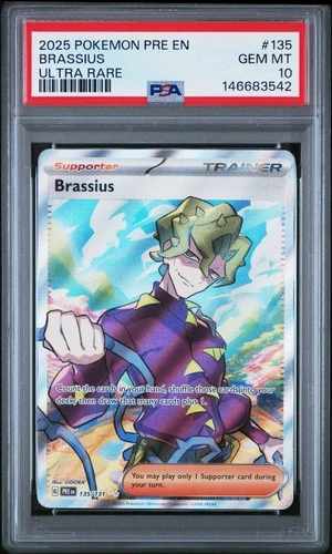 2025 POKEMON PRE EN-PRISMATIC EVOLUTIONS ULTRA RARE #135 BRASSIUS PSA 10