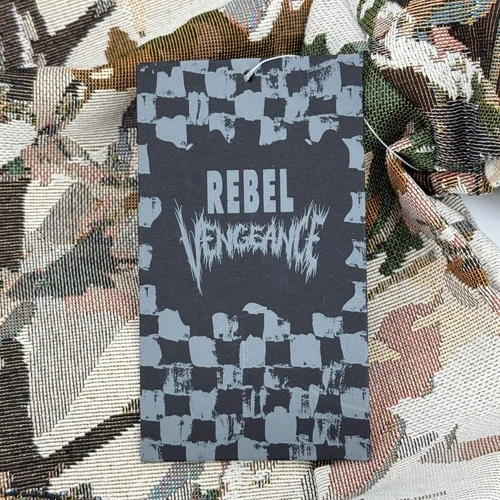 Rebel Vengeance Tapestry Jacket Mens Large Camo Duck Print Button Up Shirt NWT image 13