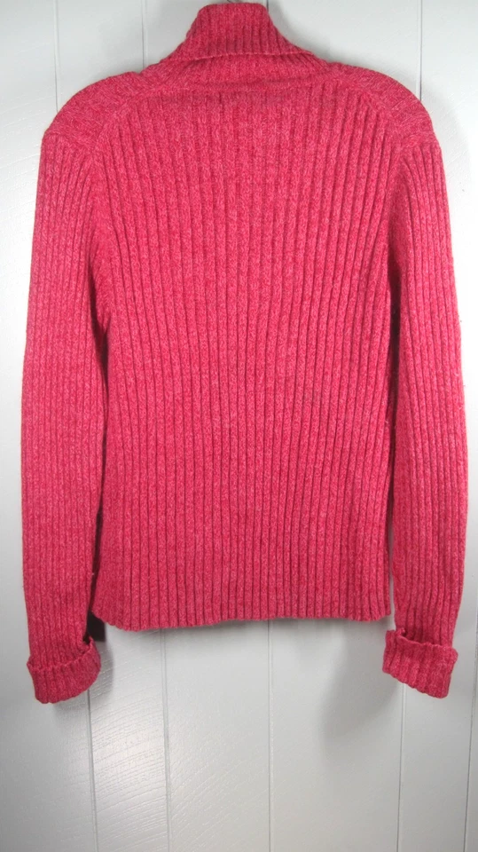 Suéter Eddie Bauer Juniors L Rosa Algodón Angora Capucha Cuello Acanalado Preppy Acogedor Foto 2 de 4