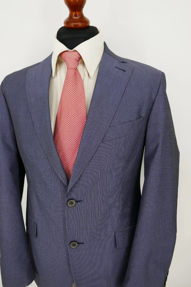 Carl Gross Anzug Gr.48 Schurwolle Baumwolle Blau Black Label Top Zustand - Bild 4 von 4
