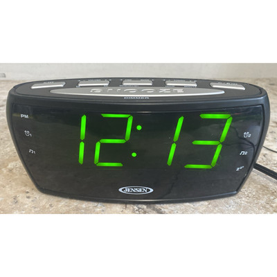 Jensen JCR-208A AM/FM Alarm Clock Large Red Display Tested Works Great