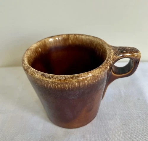 Vintage Hull Pottery Brown Drip Glaze Coffee Tea Mug Retro Stoneware Cup USA