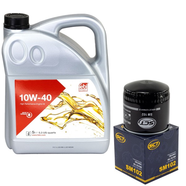 MotoröL Set 10W-40 5 Liter + ÖLfilter SM 102 FüR Alfa Romeo 155 164-image