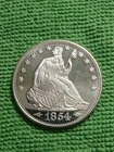 1 oz .999 Fine Silver Round 1854 Seated Liberty Design Cameo Contrast