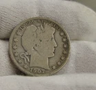 1907 O US Barber Silver Half 50c G+ (Cleaned,Scratch)