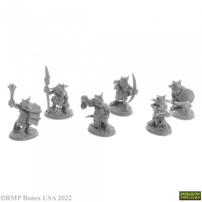 Reaper 07054 Ratpelt Kobold Warriors (6) Dungeon Dwellers Plastic Miniature