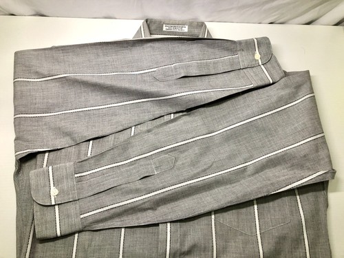 VTG YVES SAINT LAURENT MENSWEAR BUTTON GRAY STRIPED LONG SLEEVE SHIRT 16 32-33 - Picture 5 of 7