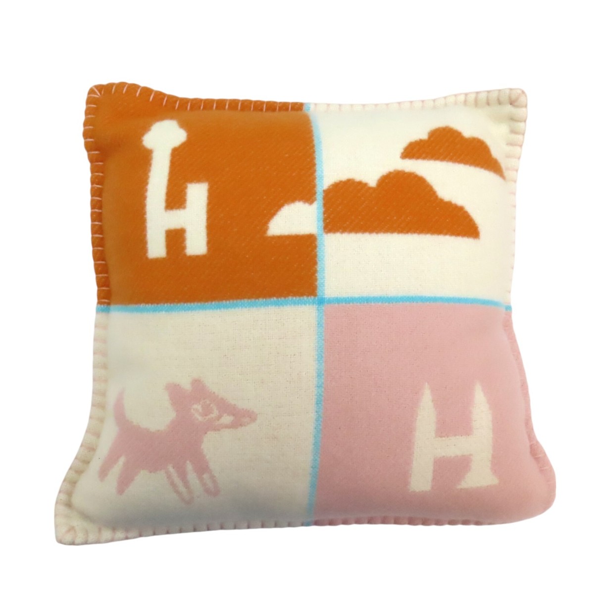 エルメス　クッション　アヴァロン　エポぺ　ピンク HERMES Avalon Epopee Pillow Cashmere Pink Orange White | eBay