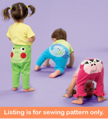 SEWING PATTERN Sew Toddler Girls Boys Clothes - Leggings Frog Elephant Cow 4066