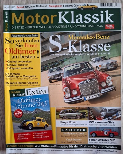 MotorKlassik - April 2013 - VW Karmann-Ghia - Mercedes S - Klasse im Vergleich