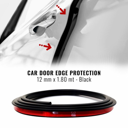 4R 12025 Lot De 2 Profils De Protection Portière Noir 12x700mm - Adhésif 3M