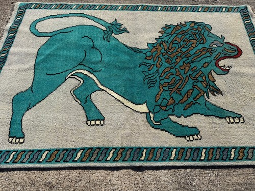 4x6 GREEN WOOL RUG HAND-KNOTTED heriz HANDMADE oriental carpet handwoven oushak - Picture 4 of 13