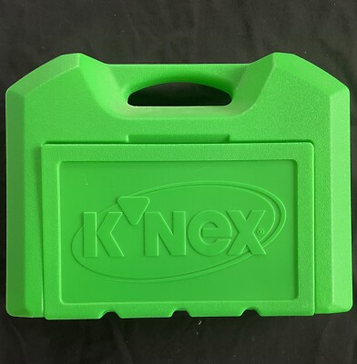 Vtg K'NEX KNEX Green Box Hard Storage Carrying Case w/ Pieces