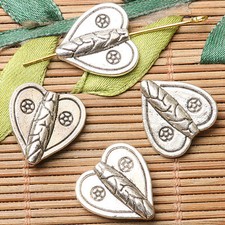 10pcs dark silver color 2sided heart shaped spacer bead EF2646