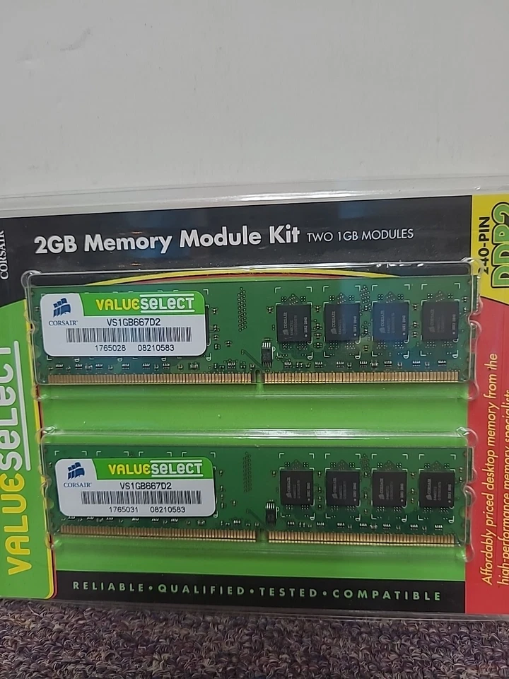 Corsair 2GB Memory Module Kit DDR2 DIMM 240 Pin Laptop RAM  SEALED Ships FREE  - Image 3 of 4