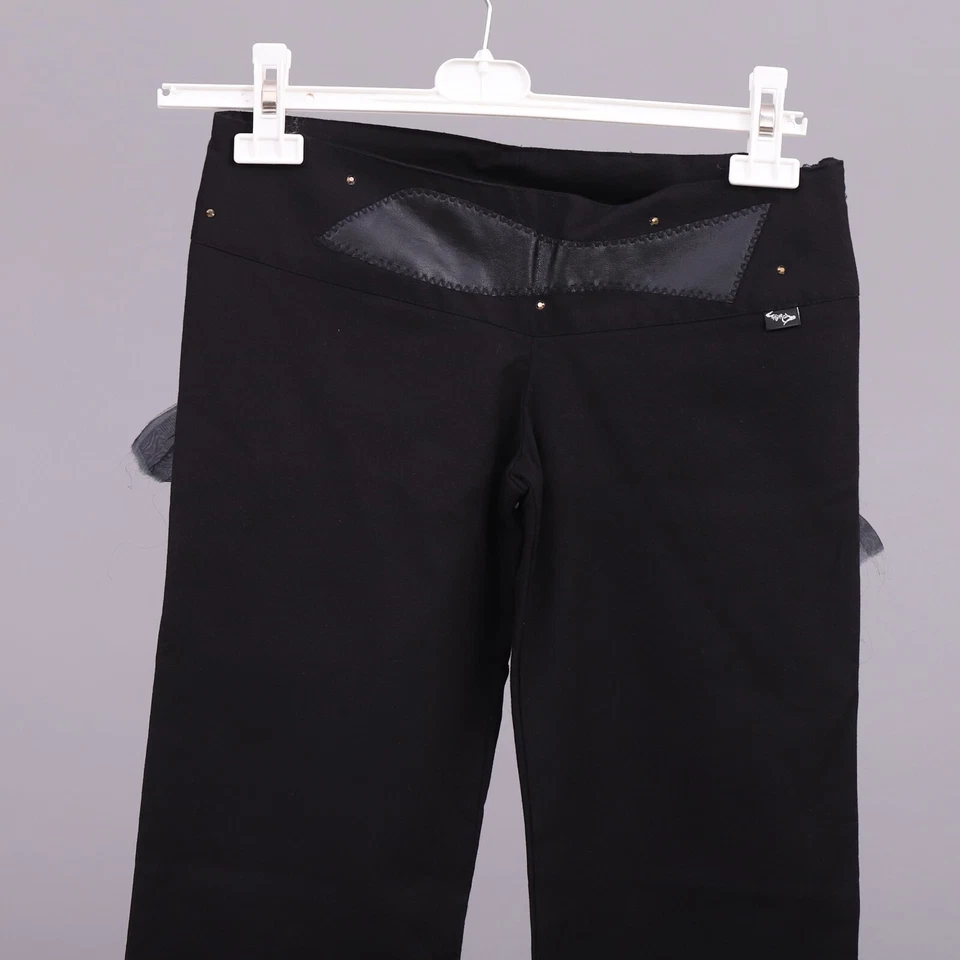 GMDRED Damas Vintage Hecho a Mano Negro Pantalón de Reino Unido con Volantes/Crebilla/Cristal Foto 2 de 4