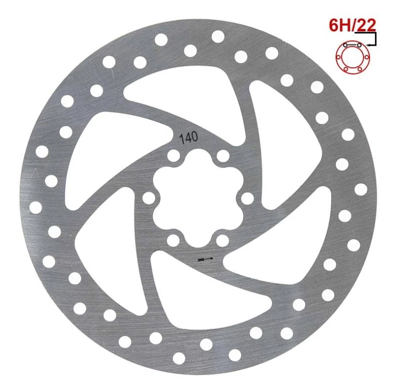 Dura 140mm Disco de Freno Brake E-Scooter 6-Loch Lk Ø 44 con Tornillos 6H/22 - Imagen 2 de 4