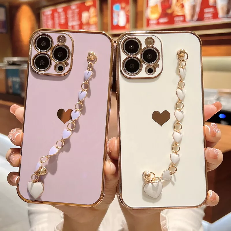 Phone Case For iPhone 14 13 Pro Max 12 11 XR 7 8 Square Heart