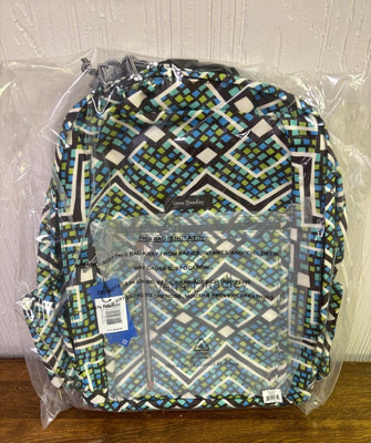BRAND NEW Vera Bradley Grand Backpack Rain Forest Blue Green  display picture 3
